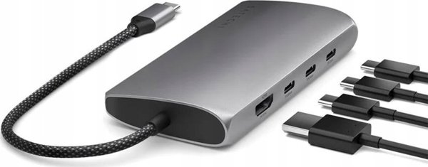 Προσαρμογέας HUB USB Satechi Satechi USB-C Multiport 8K USB-C / USB-C, HDMI, 3xUSB-A 3.2 Gen 2 10Gbps, USB-A 3.2 Gen 1 5Gbps, SD/TF space gray