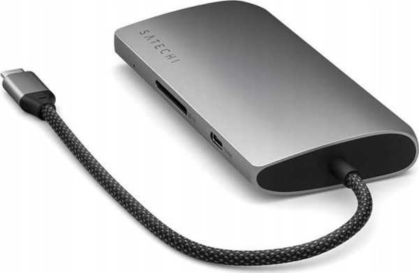 Προσαρμογέας HUB USB Satechi Satechi USB-C Multiport 8K USB-C / USB-C, HDMI, 3xUSB-A 3.2 Gen 2 10Gbps, USB-A 3.2 Gen 1 5Gbps, SD/TF space gray