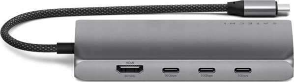 Προσαρμογέας HUB USB Satechi Satechi USB-C Multiport 8K USB-C / USB-C, HDMI, 3xUSB-A 3.2 Gen 2 10Gbps, USB-A 3.2 Gen 1 5Gbps, SD/TF space gray