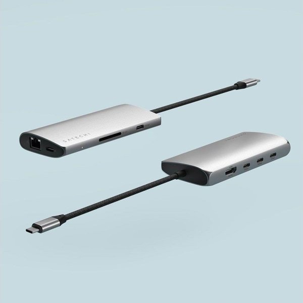 Προσαρμογέας HUB USB Satechi Satechi USB-C Multiport 8K USB-C / USB-C, HDMI, 3xUSB-A 3.2 Gen 2 10Gbps, USB-A 3.2 Gen 1 5Gbps, SD/TF space gray