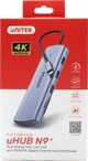 HUB USB Unitek 9σε1 USB C Gigabit Ethernet HDMI VGA 3x USB A αναγνώστης καρτών PD 100W