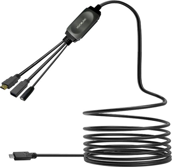VivoLink USB-C Hub με Καλώδιο και Θύρες USB 3.0, Silver