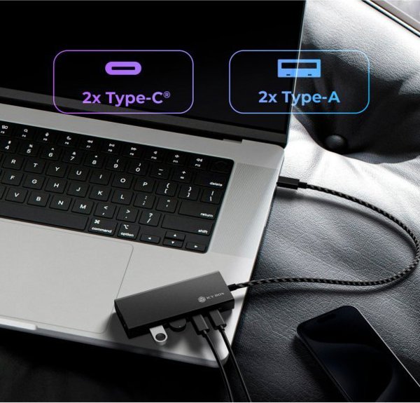 Icy Box IB-HUB1436-CPD USB Hub 4 Θυρών USB 3.2 Gen 2, Μαύρο