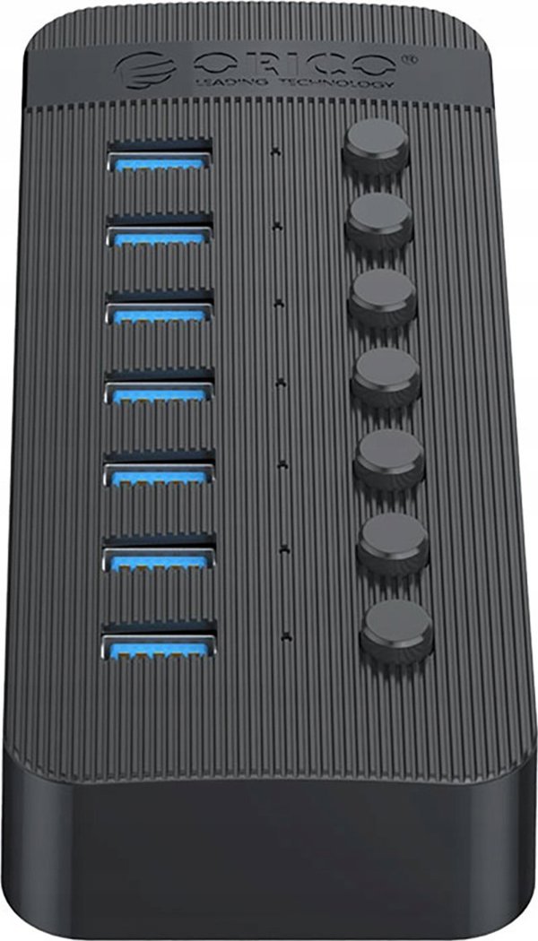 HUB 7 θυρών με διακόπτη USB-A 3.0 - μαύρο