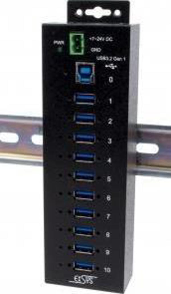Exsys USB 3.2 Hub 10-Port, Μαύρο