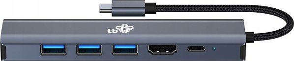 Προσαρμογέας HUB USB TB Print HUB USB C 6w1 - HDMI, USBx3, PD, RJ-45