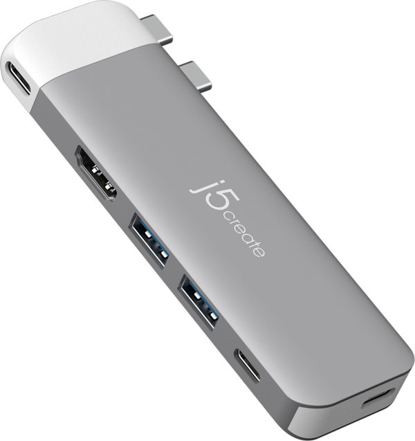 HUB USB j5create j5create JCD394-N διανομείς και συγκεντρωτές 2 x USB 3.2 Gen 2 (3.1 Gen 2) Type-C 5000 Mbit/s Γκρι, Λευκό
