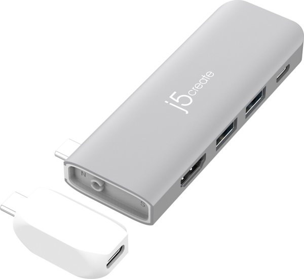 HUB USB j5create j5create JCD394-N διανομείς και συγκεντρωτές 2 x USB 3.2 Gen 2 (3.1 Gen 2) Type-C 5000 Mbit/s Γκρι, Λευκό
