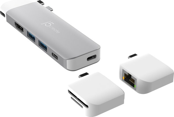 HUB USB j5create j5create JCD394-N διανομείς και συγκεντρωτές 2 x USB 3.2 Gen 2 (3.1 Gen 2) Type-C 5000 Mbit/s Γκρι, Λευκό