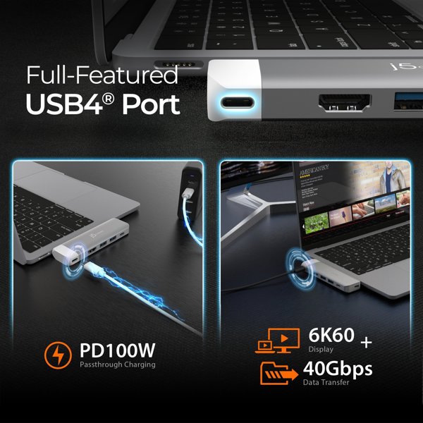 HUB USB j5create j5create JCD394-N διανομείς και συγκεντρωτές 2 x USB 3.2 Gen 2 (3.1 Gen 2) Type-C 5000 Mbit/s Γκρι, Λευκό