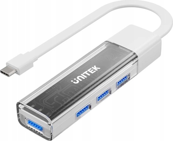 HUB USB Unitek Unitek hub αμφίδρομος USB C/USB A 5Gbps, 4x USB A λευκό