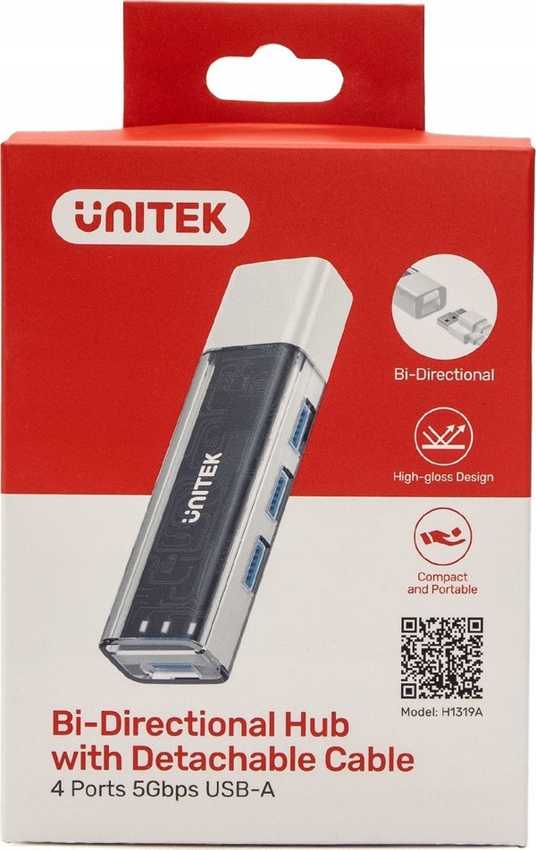 HUB USB Unitek Unitek hub αμφίδρομος USB C/USB A 5Gbps, 4x USB A λευκό
