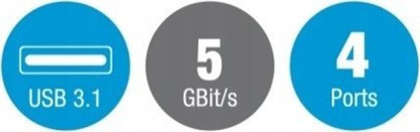 HUB USB Vivanco Vivanco USB hub USB-C 3.1 4-port, white (34292)