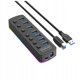 HUB 7x USB 3.0 Ενεργός 7σε1 Διανομέας Θυρών USB-C με RGB LED 5GB