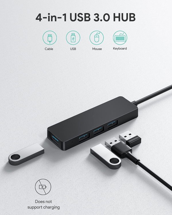 Aukey USB HUB 4x USB-A 3.1 Gen1 (CB-H39) 12321143 5902666662507