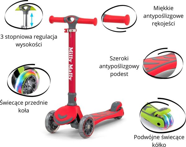 Milly Mally Scooter Boogie Red (3003) 6666788 5901761125436