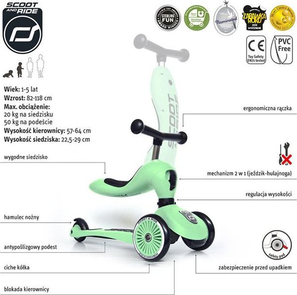 Hulajnoga ScootAndRide Highwaykick 1 Zielony (96355)
