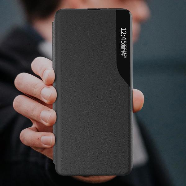 Hurtel Eco Leather View Case κομψή θήκη με καπάκι και λειτουργία στήριξης Samsung Galaxy A73 κόκκινο