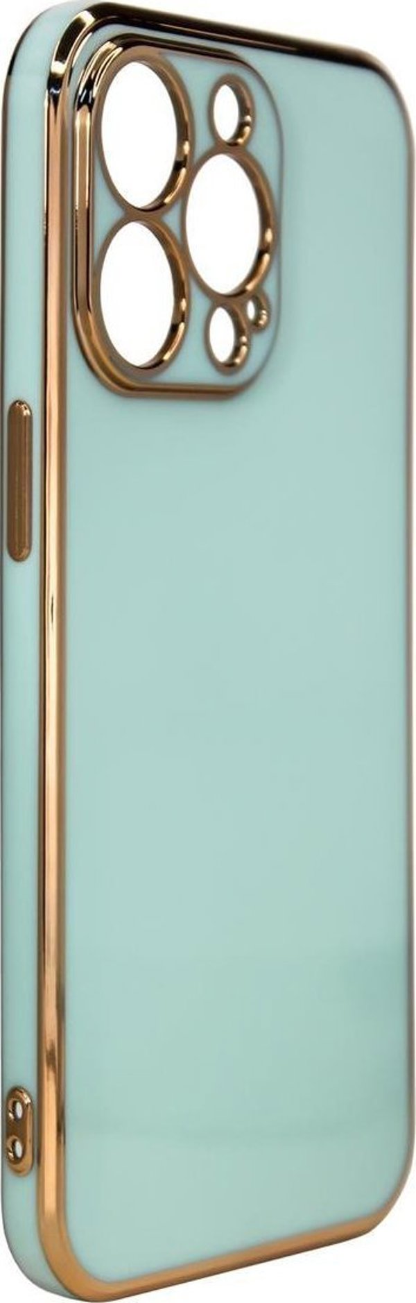 Θήκη Hurtel Lighting Color για iPhone 12 Pro Max, ζελατινοειδής θήκη με χρυσό πλαίσιο, μέντα