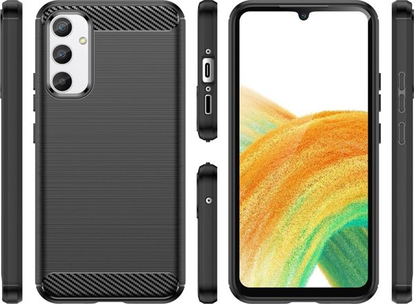 Hurtel Carbon Case θήκη για Realme 10 Pro εύκαμπτη σιλικονούχα ανθρακονημάτινη θήκη μαύρη