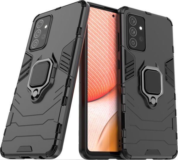Hurtel Ring Armor θωρακισμένη υβριδική θήκη + μαγνητική βάση Samsung Galaxy A72 4G μαύρο
