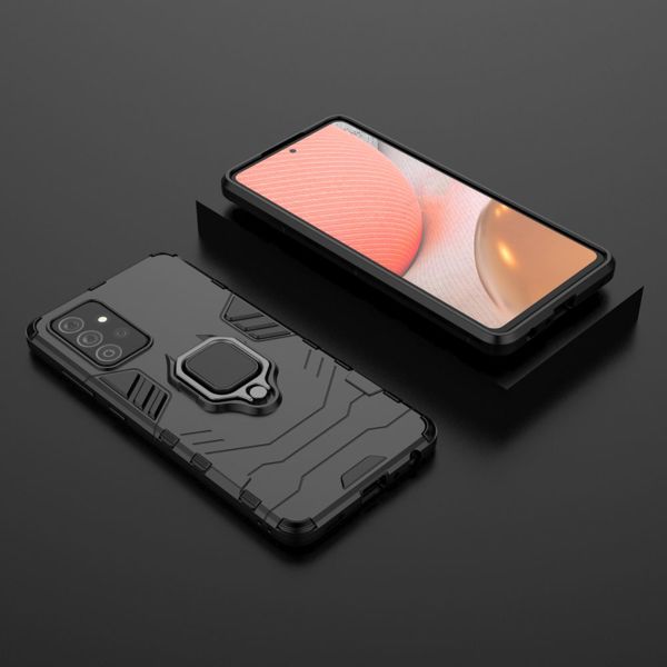 Hurtel Ring Armor θωρακισμένη υβριδική θήκη + μαγνητική βάση Samsung Galaxy A72 4G μαύρο
