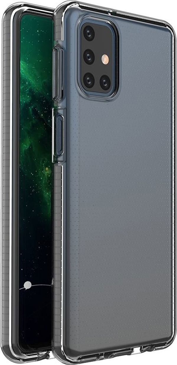 Θήκη Hurtel Spring, ζελατινοειδές κάλυμμα με χρωματιστό πλαίσιο για Samsung Galaxy M31s, μαύρο