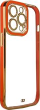 Hurtel Fashion Case θήκη για iPhone 12 Pro ζελατινώδες κάλυμμα με χρυσό πλαίσιο κόκκινο