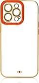 Hurtel Fashion Case θήκη για iPhone 12 Pro ζελατινώδες κάλυμμα με χρυσό πλαίσιο κόκκινο
