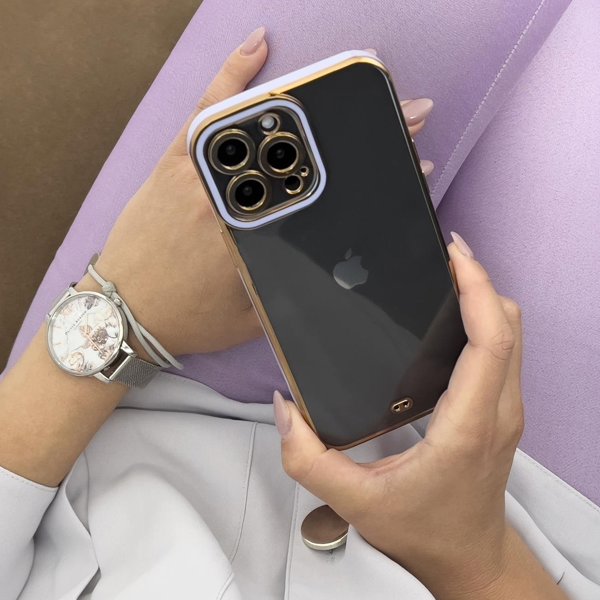 Hurtel Fashion Case θήκη για iPhone 12 Pro ζελατινώδες κάλυμμα με χρυσό πλαίσιο κόκκινο