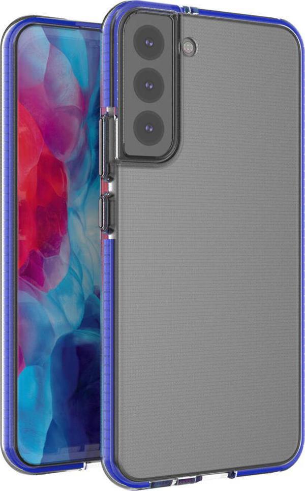 Hurtel Spring Case ζελατινώδης θήκη με χρωματιστό πλαίσιο για Samsung Galaxy S22+ (S22 Plus) σκούρο μπλε