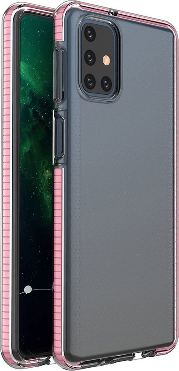Hurtel Spring Case ζελατινώδης θήκη με χρωματιστό πλαίσιο για Samsung Galaxy M31s ανοιχτό ροζ