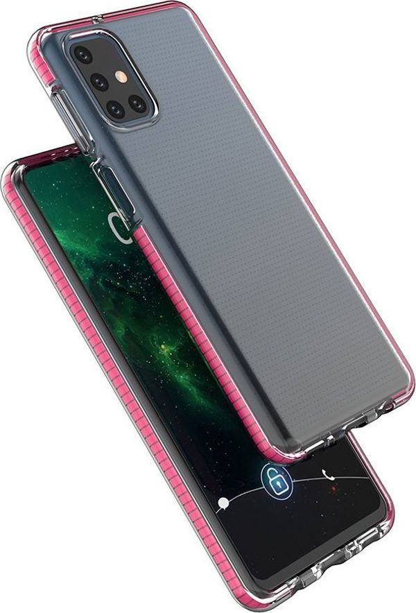 Hurtel Spring Case ζελατινώδης θήκη με χρωματιστό πλαίσιο για Samsung Galaxy M31s ανοιχτό ροζ