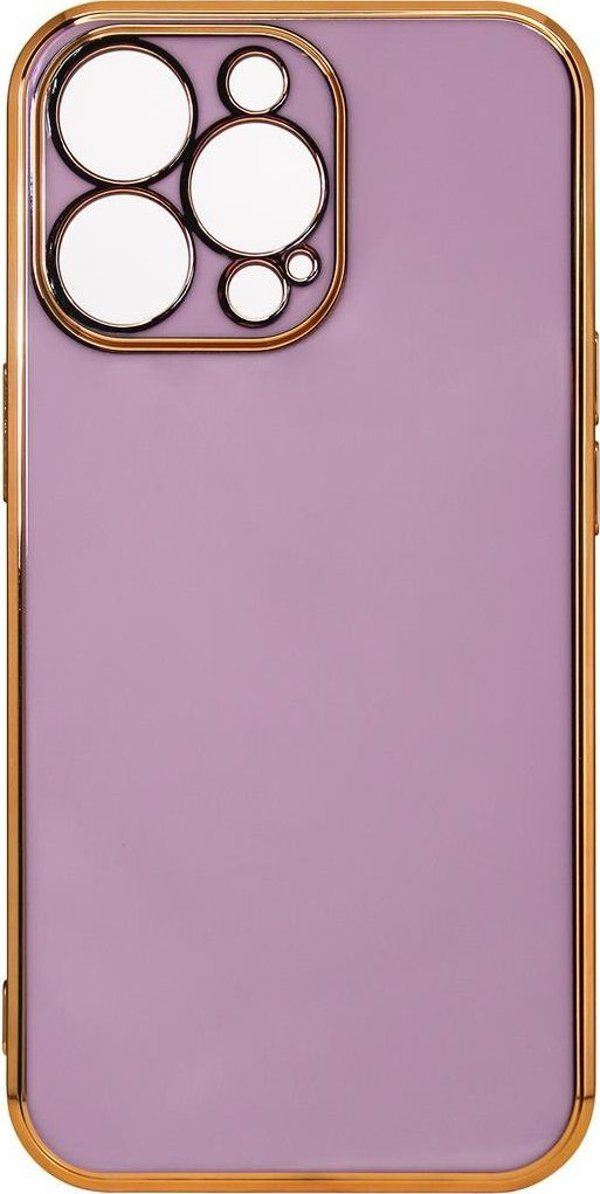 Hurtel Θήκη Φωτισμού Χρώματος Etui Xiaomi Redmi Note 11 Ζελέ με Χρυσό Πλαίσιο Μωβ
