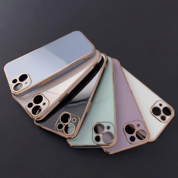 Hurtel Θήκη Φωτισμού Χρώματος Etui Xiaomi Redmi Note 11 Ζελέ με Χρυσό Πλαίσιο Μωβ