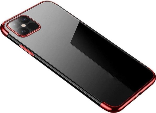 Hurtel Clear Color θήκη ζελατίνης με μεταλλικό πλαίσιο για Xiaomi Redmi Note 11S / Note 11 κόκκινο