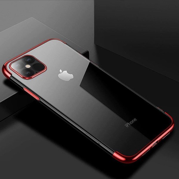 Hurtel Clear Color θήκη ζελατίνης με μεταλλικό πλαίσιο για Xiaomi Redmi Note 11S / Note 11 κόκκινο
