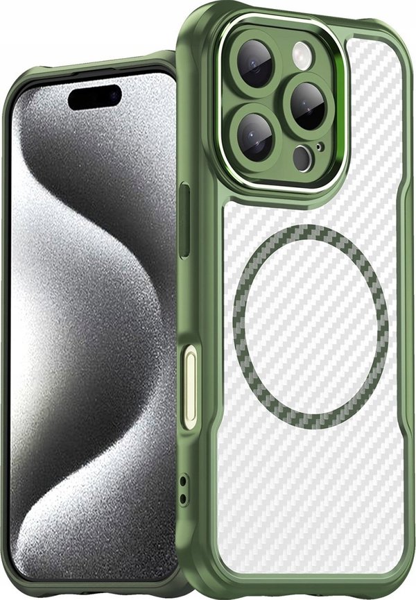 Θήκη σιλικόνης Hurtel Leading Series MagSafe για iPhone 16 Pro Max - πράσινο