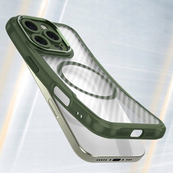Θήκη σιλικόνης Hurtel Leading Series MagSafe για iPhone 16 Pro Max - πράσινο