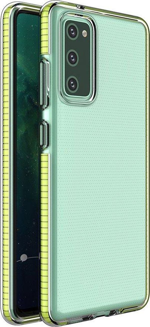 Hurtel Spring Case ζελατινένια θήκη με χρωματιστό πλαίσιο για Samsung Galaxy S21+ 5G (S21 Plus 5G) κίτρινο