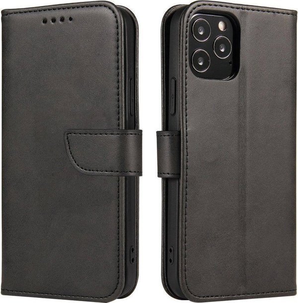 Hurtel Magnet Case κομψή θήκη με καπάκι και λειτουργία βάσης Honor Magic 4 Pro μαύρο