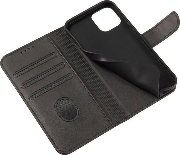 Hurtel Magnet Case κομψή θήκη με καπάκι και λειτουργία βάσης Honor Magic 4 Pro μαύρο