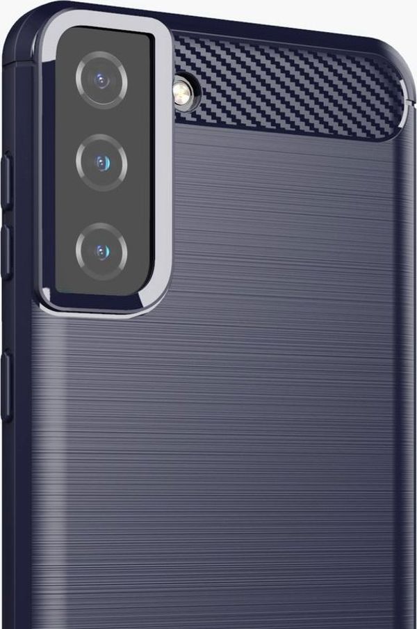 Εύκαμπτο κάλυμμα Hurtel Carbon Case για Samsung Galaxy S21+ 5G (S21 Plus 5G) μπλε
