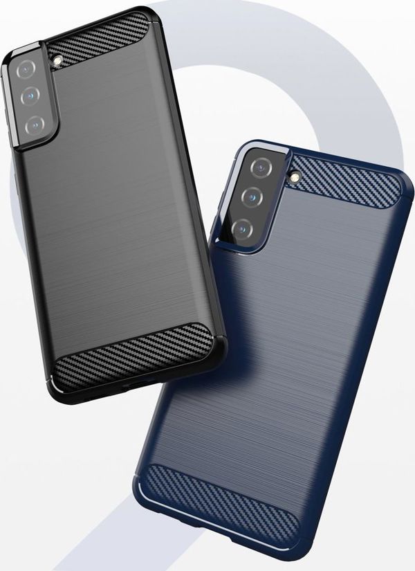 Εύκαμπτο κάλυμμα Hurtel Carbon Case για Samsung Galaxy S21+ 5G (S21 Plus 5G) μπλε