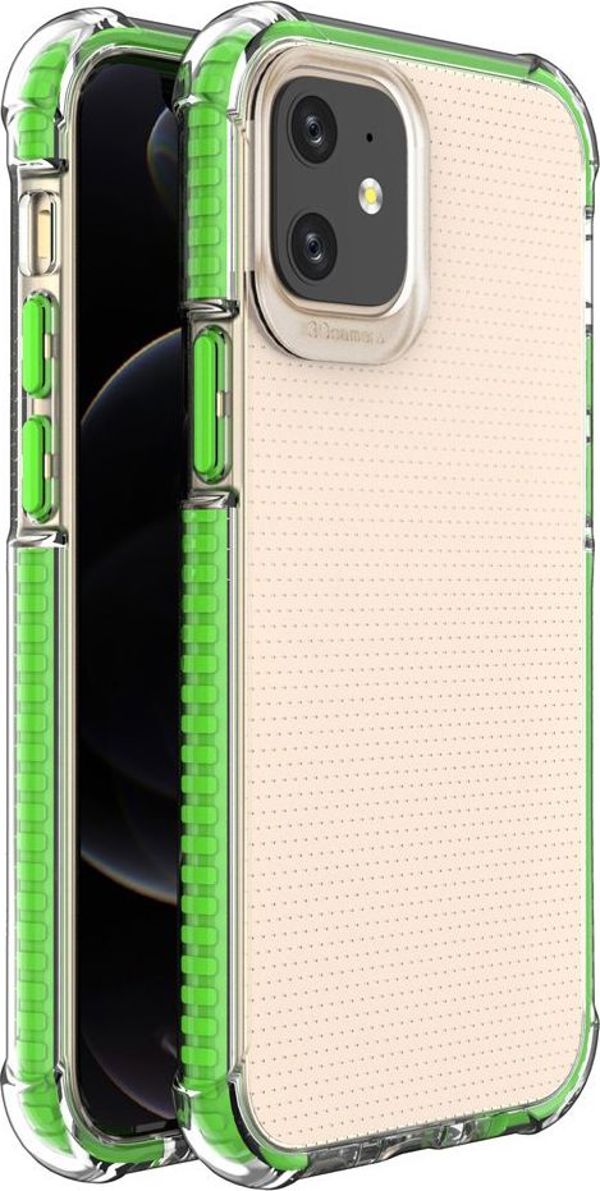 Hurtel Spring Armor ζελατινώδης ελαστική θήκη με έγχρωμο πλαίσιο για iPhone 12 mini πράσινο