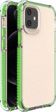 Hurtel Spring Armor ζελατινώδης ελαστική θήκη με έγχρωμο πλαίσιο για iPhone 12 mini πράσινο