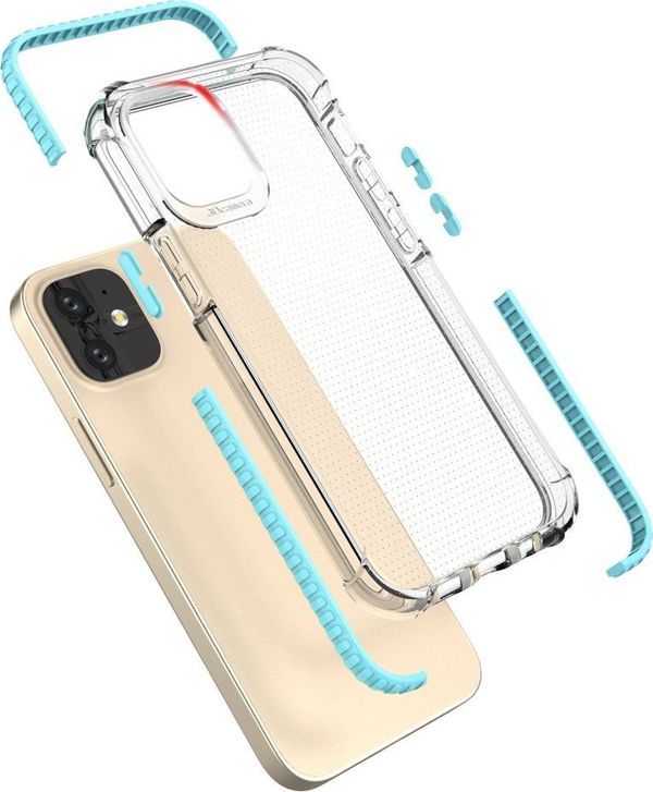 Hurtel Spring Armor ζελατινώδης ελαστική θήκη με έγχρωμο πλαίσιο για iPhone 12 mini πράσινο