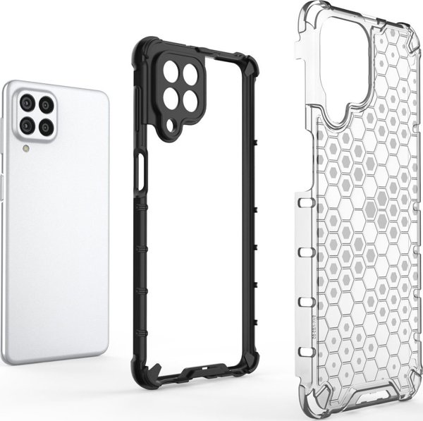 Θήκη Honeycomb Hurtel με θήκη από ζελέ για Samsung Galaxy M53 5G μαύρο