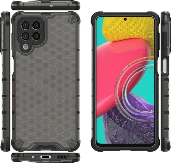 Θήκη Honeycomb Hurtel με θήκη από ζελέ για Samsung Galaxy M53 5G μαύρο