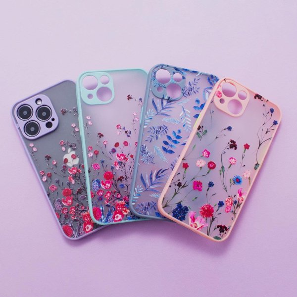 Θήκη Hurtel Design για iPhone 12 Pro Max με σκούρα μπλε λουλούδια